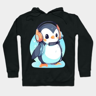 Cool Penguin With Headphones Hoodie